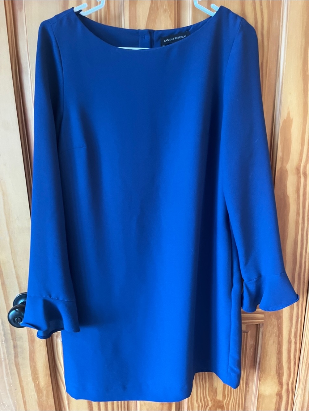 Banana Republic Blue Long-Sleeve Shift Dress -Size 4
